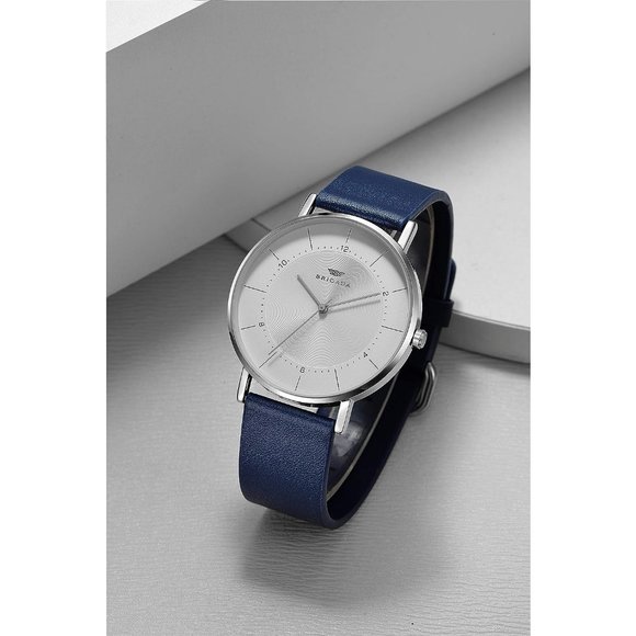 BRIGADA Men's blue Minimalist Simple Business Casual Quartz Waterproof Watch - Picture 2 of 8